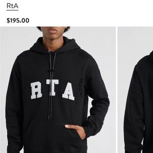 RtA Black Hoodie with White Logo